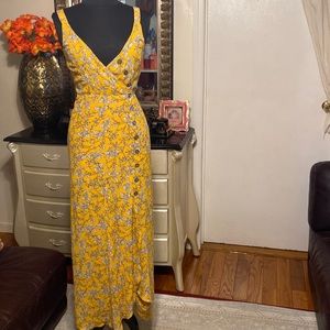 HEARTLOOM MUSTARD YELLOW FLORAL DRESS SIZE XS CUTE